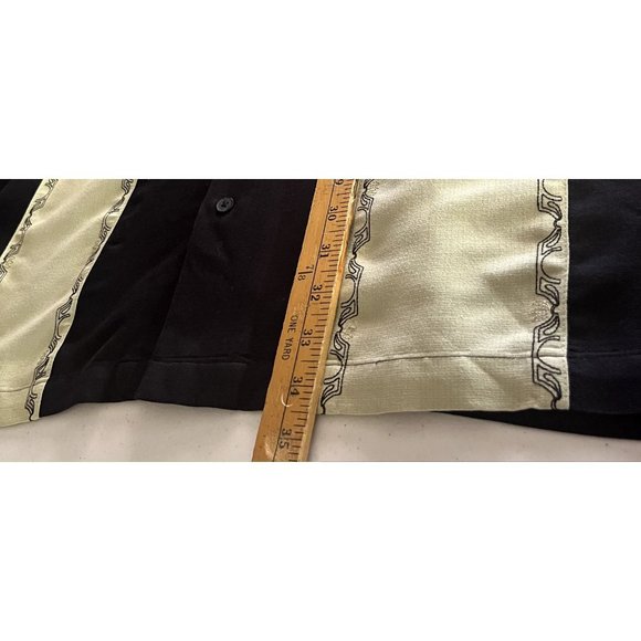 Cubavera Heritage Fit Shirt Mens 2XL vintage Black/Pistachio Rayon Button up - Picture 9 of 15